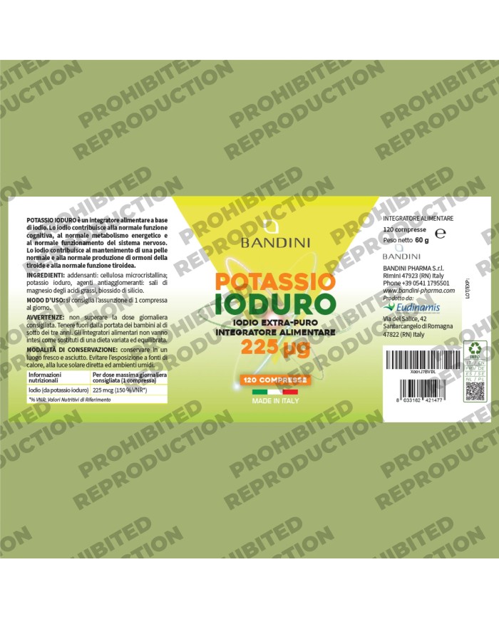 Iodio KI Puro 120 compresse di ioduro di potassio ad alto dosaggio