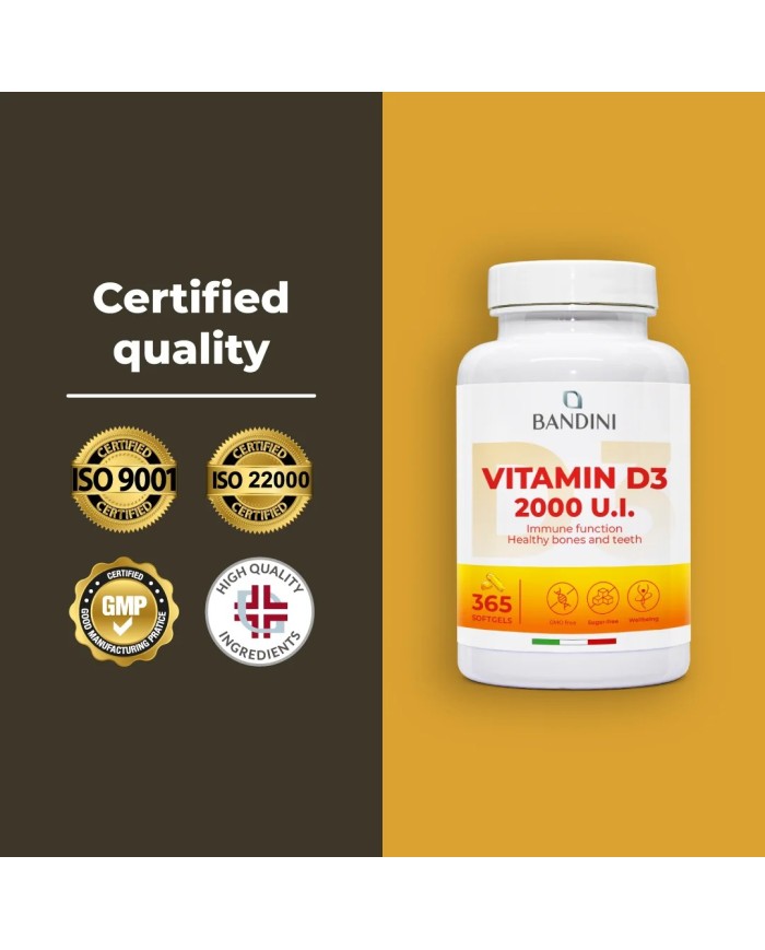 Vitamina D3 365 softgels in Olio d'Oliva - Rinforza i tuoi muscoli
