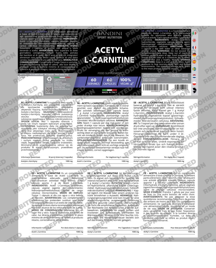 Acetyl L-Carnitine 60 Capsules | Gym, Sports and Training