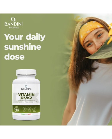 Vitamina D3 K2 365 compresse (1 anno) per ossa e denti sani