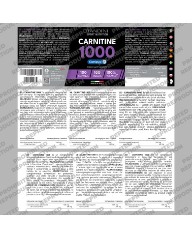 Carnitine Carnipure® 1000 - 100 tablets for Sport performance