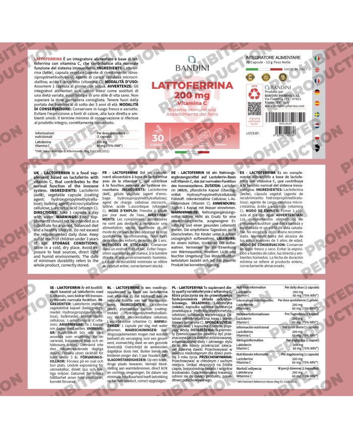 Lactoferrin 30 capsules - Antioxidant for the immune system