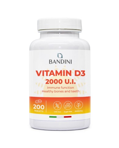 Vitamin D3 2000 I.U. 200 Tablets (6 months) - For Bones & Teeth