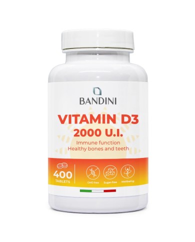 Vitamin D3 2000 I.U. 400 Tablets (1 year) - For Bones & Teeth