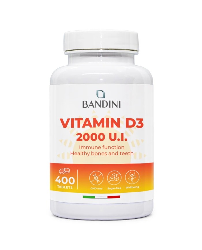 Vitamin D3 2000 I.U. 400 Tablets (1 year) - For Bones & Teeth