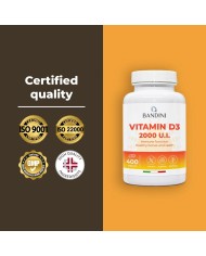 Vitamin D3 2000 I.U. 400 Tablets (1 year) - For Bones & Teeth