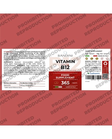 Vitamin B12 100% Vegan - Reduces physical and mental fatigue