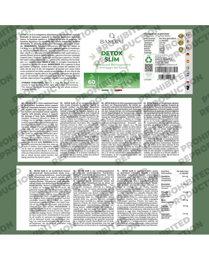 Detox Slim 60 Capsules - Purify and drain your body