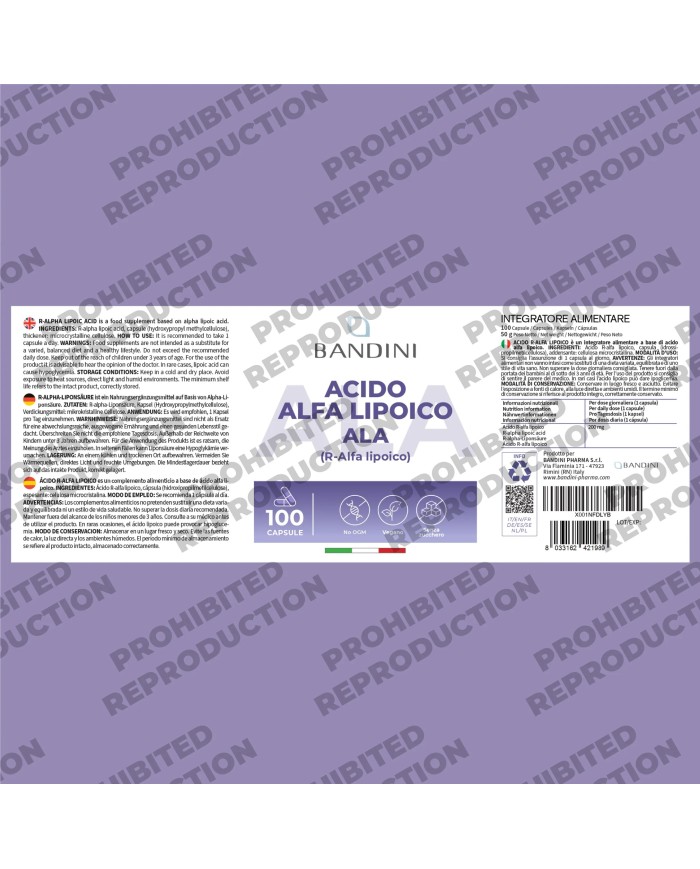 Alpha lipoic acid | 100 capsules | Antioxidant anti inflammatory