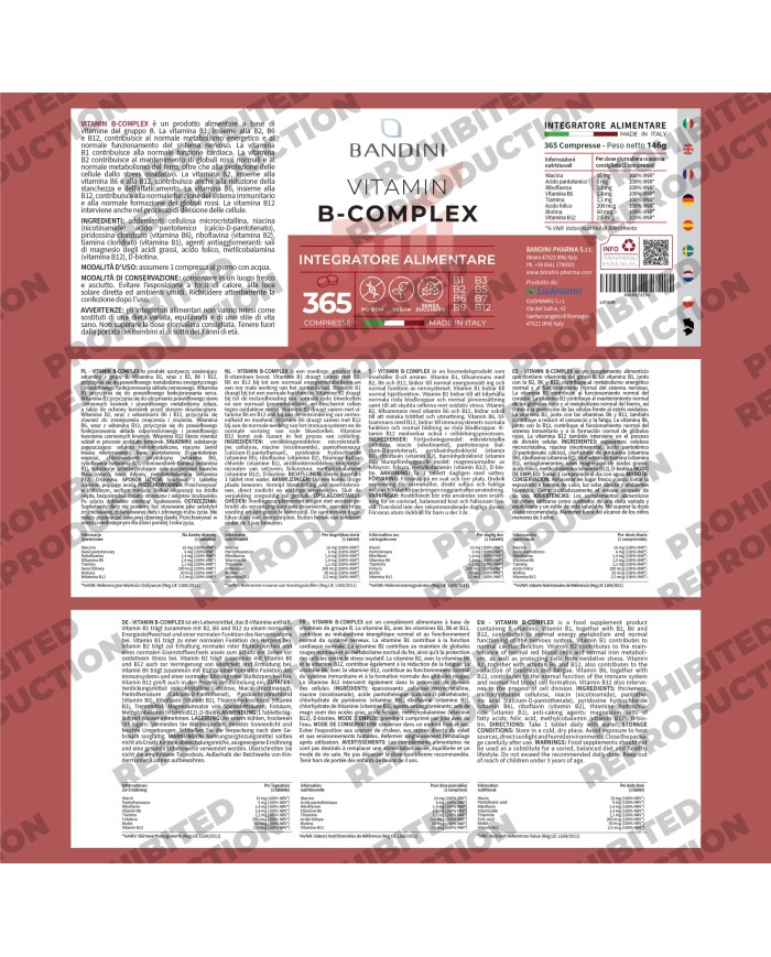 B Complex Vitamins - 365 tablets - 100% vegan & No GMOs