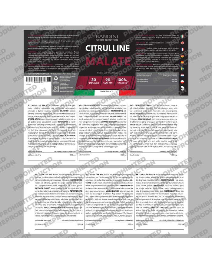 Citrulline Malate 90 high-dose tablets for bodybuilders