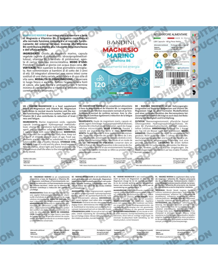 Marine Magnesium with Vitamin B6 - Reduces fatigue & stress