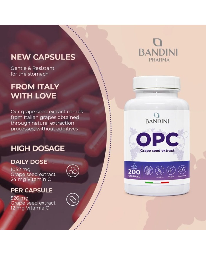 OPC 200 capsules European grape - Antioxidant, anti-inflammatory