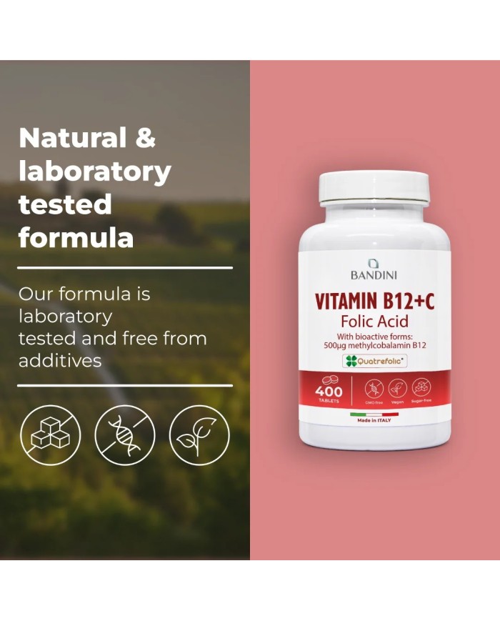 Vitamin B12 with Folic Acid and Vitamin C | 400 tablets