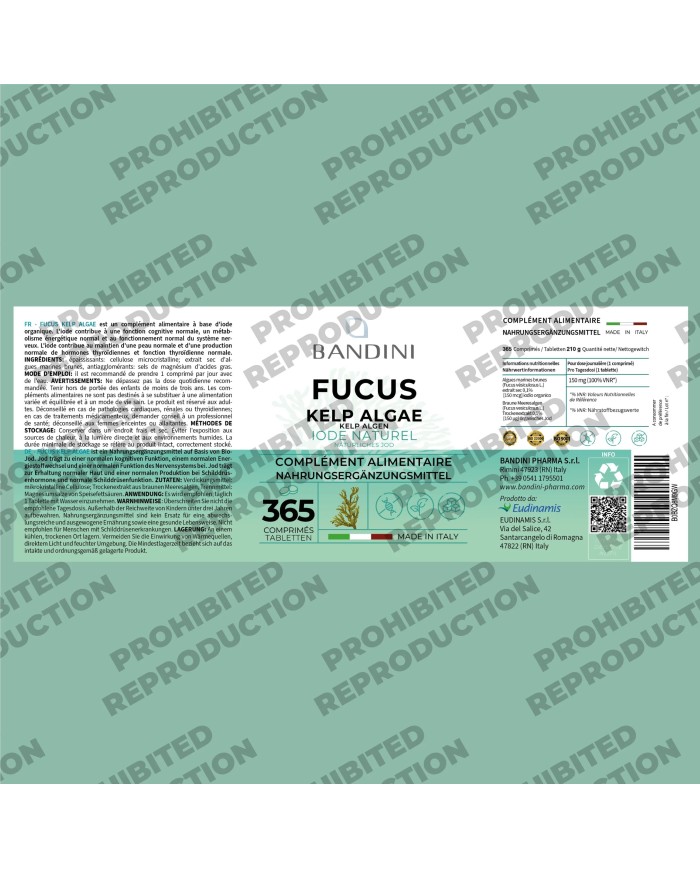 Fucus Kelp Algae 150mcg tablets - Natural source of iodine