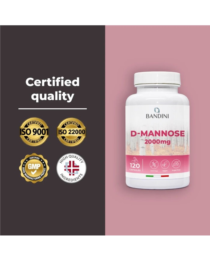 D-Mannose 120 Capsules - Against cystitis and urinary infections
