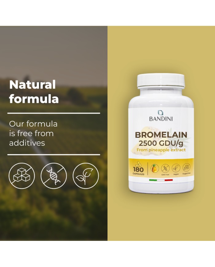 Bromelain 180 Capsules - digestive function, microcirculation