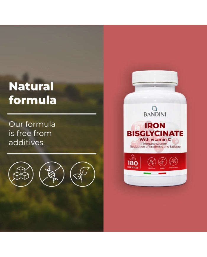 Iron Bisglycinate - 180 Capsules - oxygen transport in the body