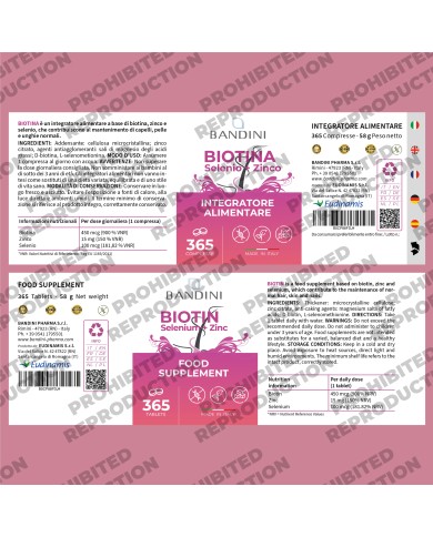 Biotin Deluxe 365 Tablets - Hair, skin, and nails manteinance
