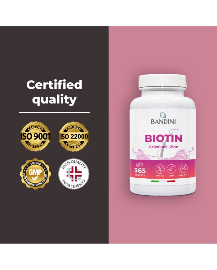 Biotin Deluxe 365 Tablets - Hair, skin, and nails manteinance
