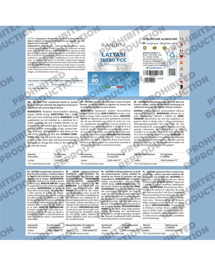 Lactase 15.000 FCC – 80 tablets