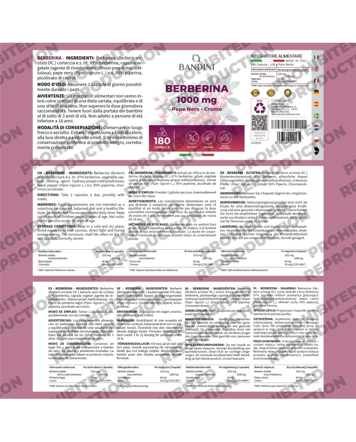 Berberine 180 capsules - liver function and digestion function