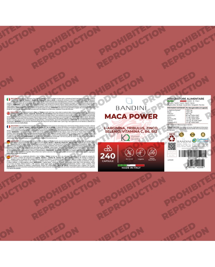 Maca Power 240 high-dose capsules with Arginine and Tribulus