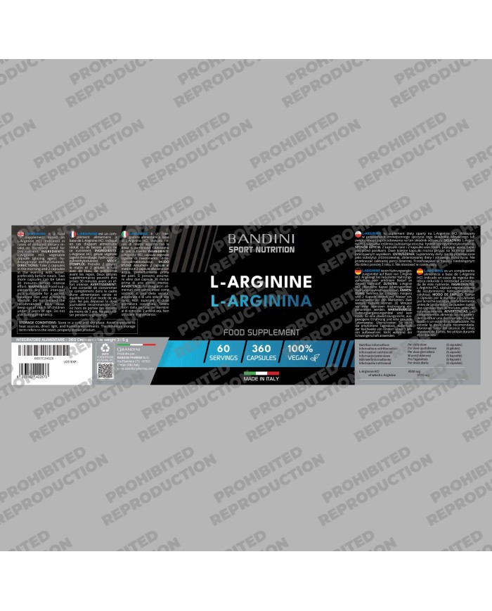 L-Arginine 4500mg - Arginine hydrochloride 360 capsules