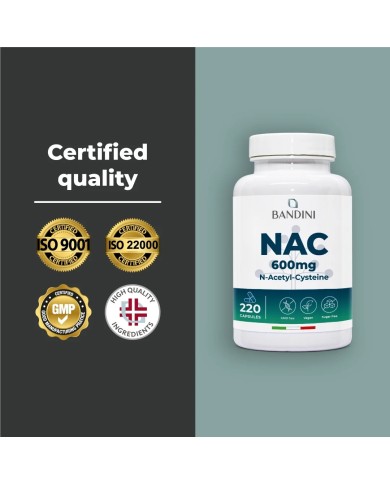NAC N-Acetyl-Cysteine 600mg | 220 Capsules | Immune system