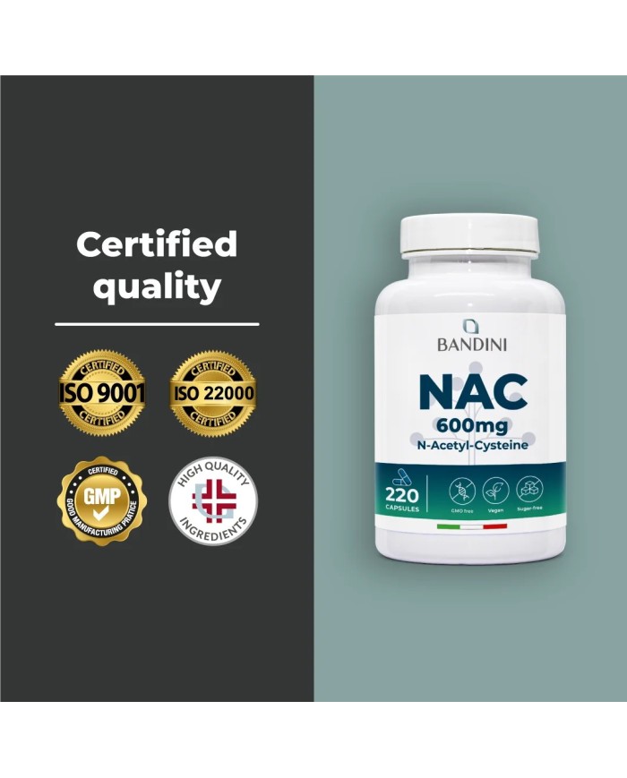 NAC N-Acetyl-Cysteine 600mg | 220 Capsules | Immune system