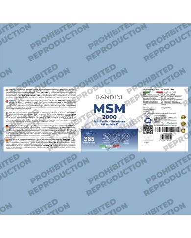 MSM 365 tablets - Healthy Bones, Joints, Nails and Hair