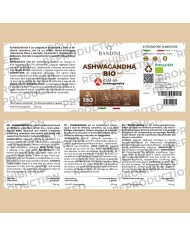 Ashwagandha Organic Supplement - Indian Ginseng 180 capsules
