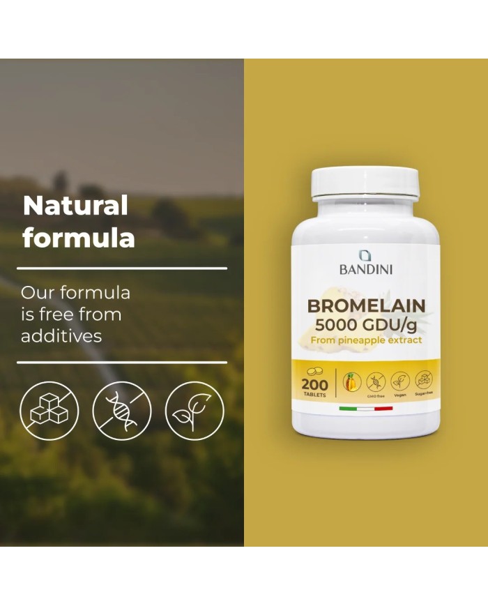 Bromelain supplement 200 tablets - Draining pineapple extract