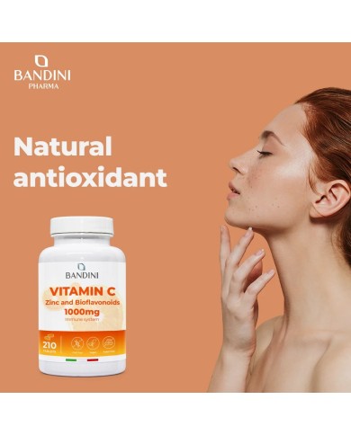 Vitamin C 1000mg 210 tablets food supplement with Zinc