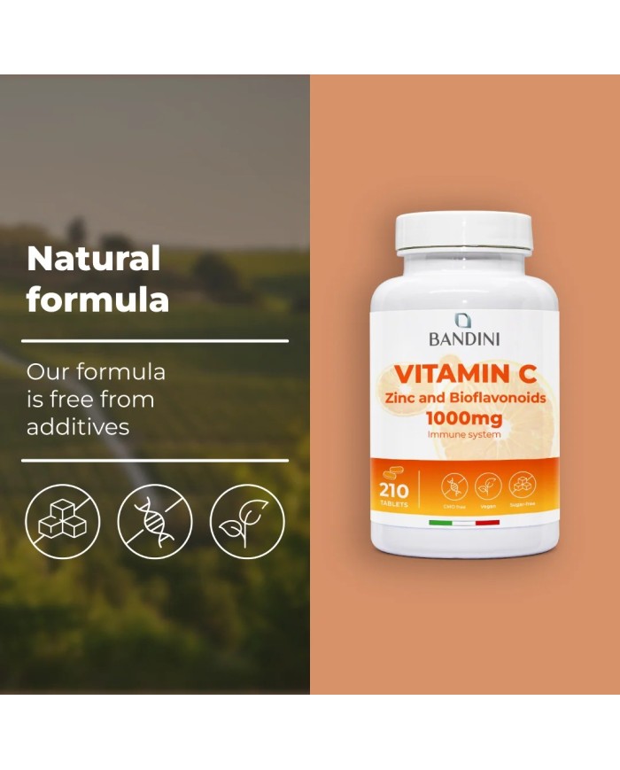 Vitamin C 1000mg 210 tablets food supplement with Zinc