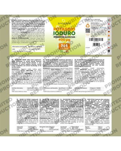 Potassium Iodide 365 tablets | Iodine high dosage for thyroid