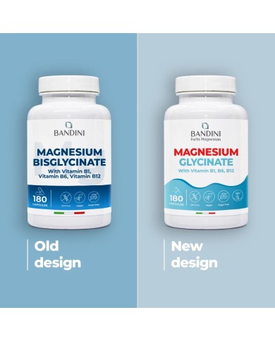 Magnesium Glycinate 180 capsules | With vitamins B1, B6, B12