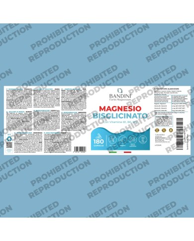 Magnesium Glycinate 180 capsules | With vitamins B1, B6, B12