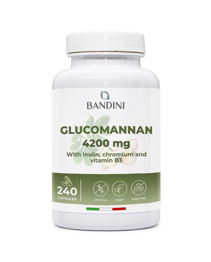Glucomannan high strength capsules with B3, Chromium, Inulin