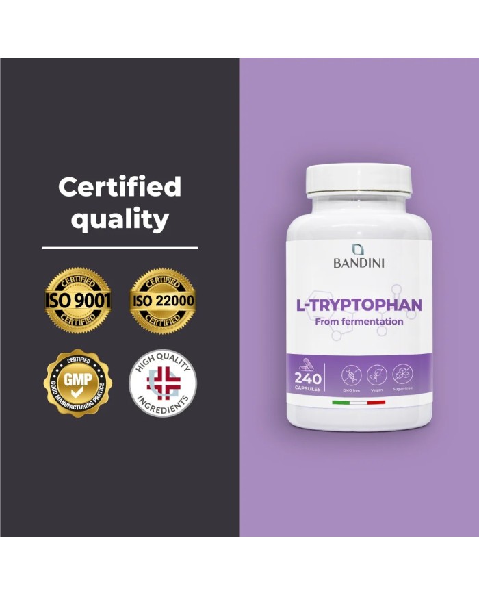 L tryptophan 240 capsules for sleep and mental wellbeing