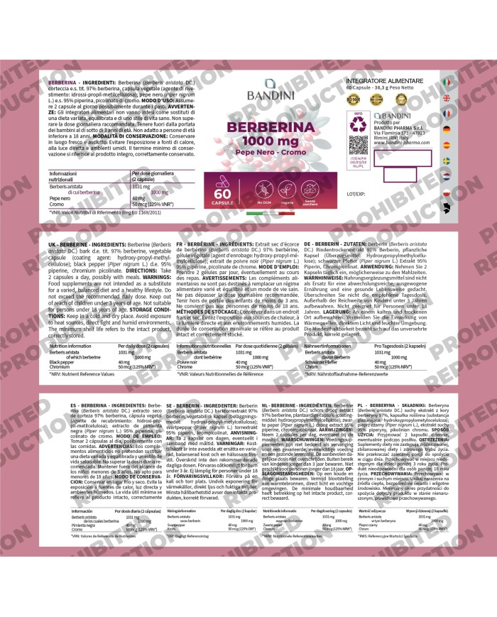 Berberine 60 capsules for digestive and liver health