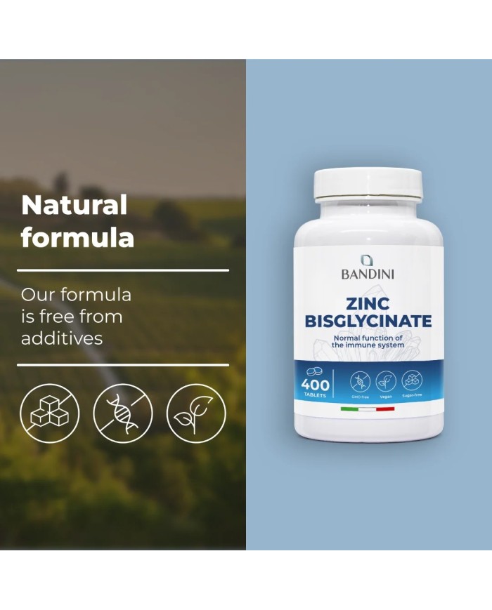 Zinc Bisglycinate 400 tablets | Bone, hair, nail & immune health
