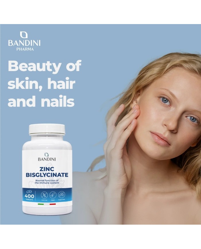 Zinc Bisglycinate 400 tablets | Bone, hair, nail & immune health