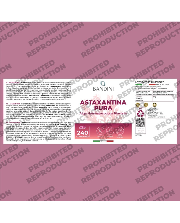 Astaxanthin 8 mg 240 tablets - Natural antioxidant