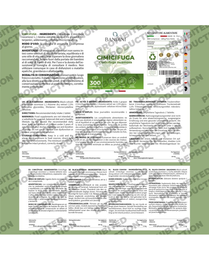 Black cohosh Racemosa tablets for menopausal symptoms