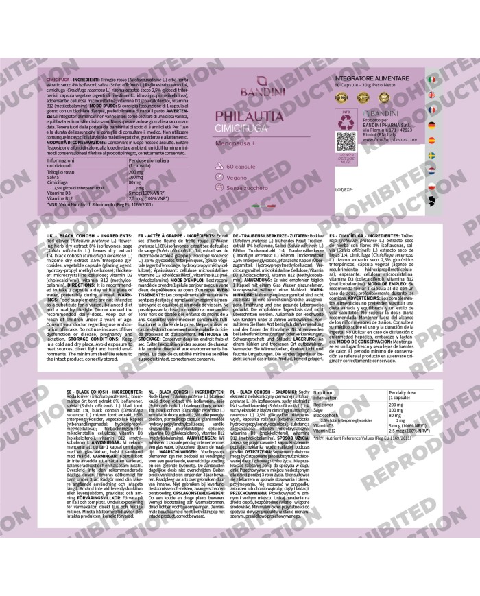 Black cohosh capsules for menopausal symptoms