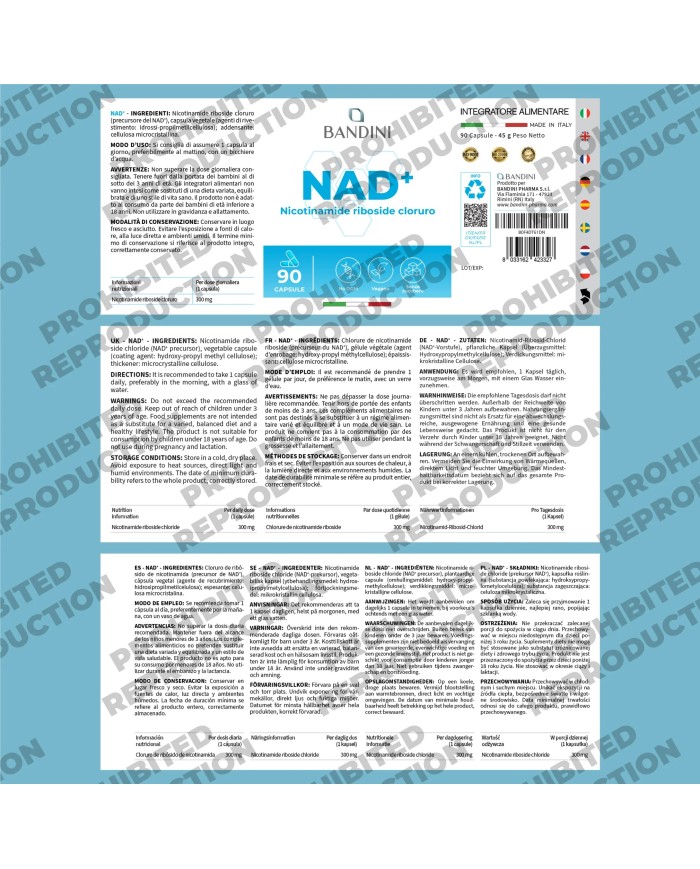 NAD+ Nicotinamide riboside chloride 300 mg - 90 capsules