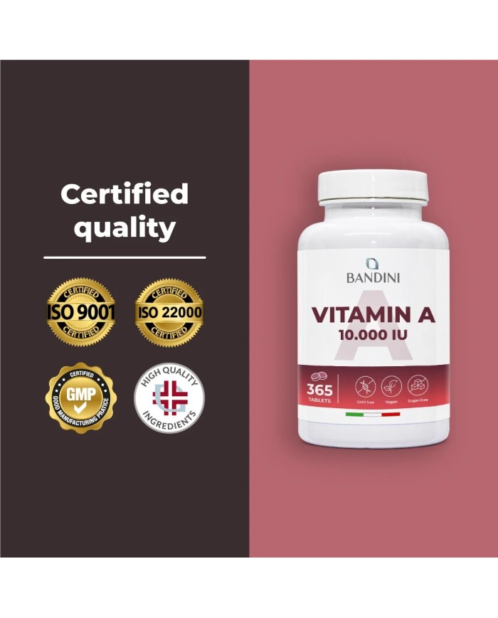 Vitamin A 365 tablets for skin, eyesight, iron metabolism