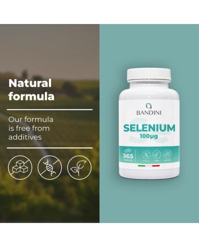 Selenium 100μg supplement 365 tablets for one year supply