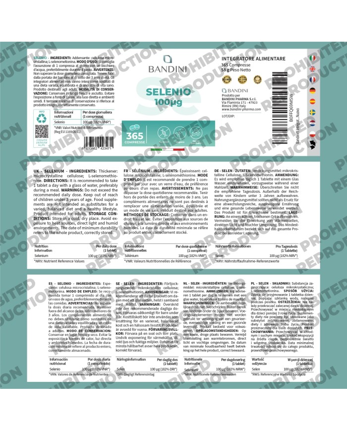 Selenium 100μg supplement 365 tablets for one year supply